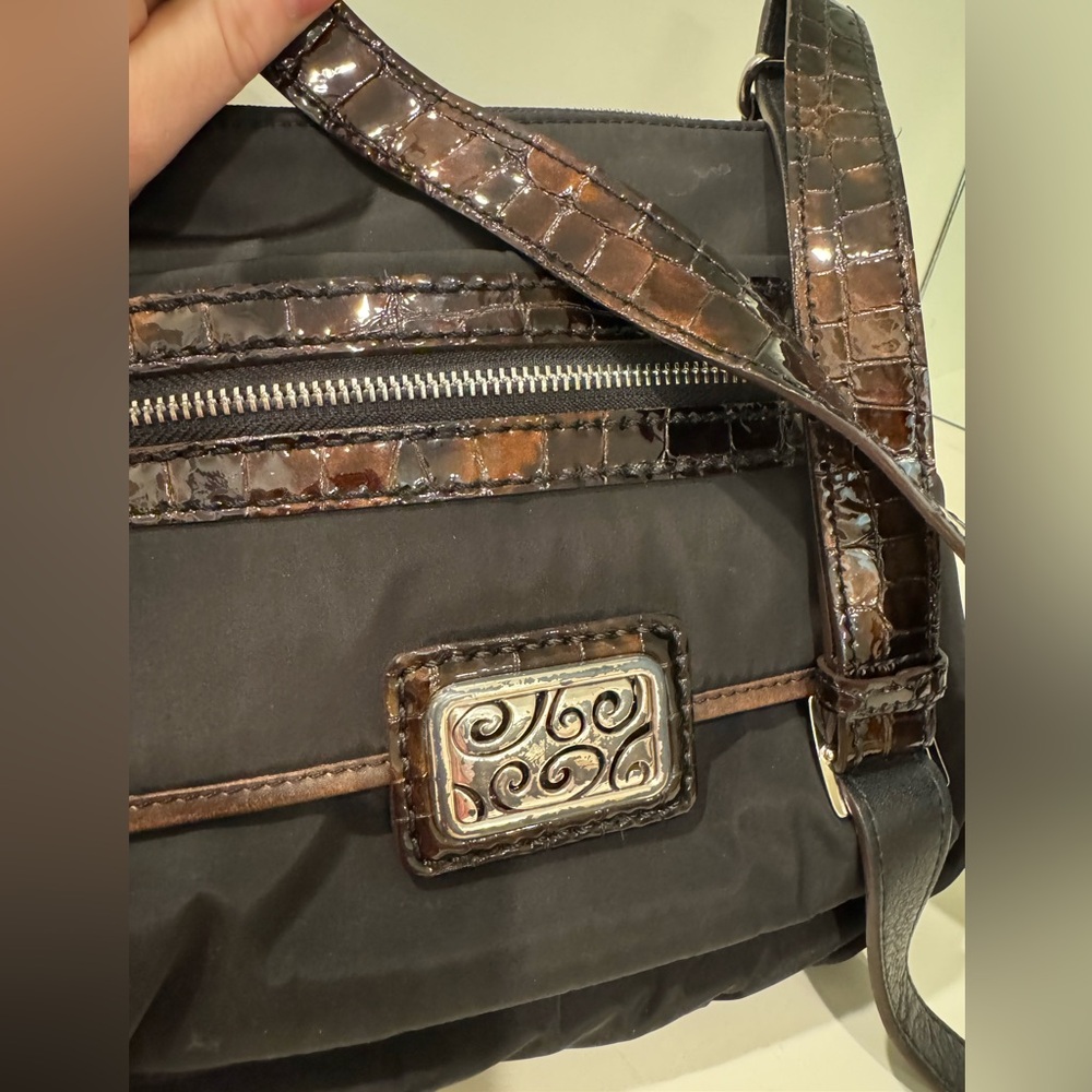 Nylon + Crocodile crossbody